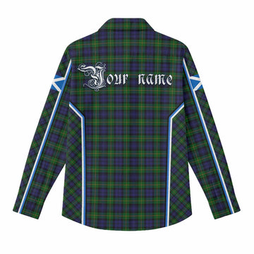 Gordon Tartan Crest Women Casual Shirt Scotland Coat of Arm Flag Style