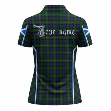 Gordon Tartan Crest Women's Polo Shirt Scotland Coat of Arm Flag Style