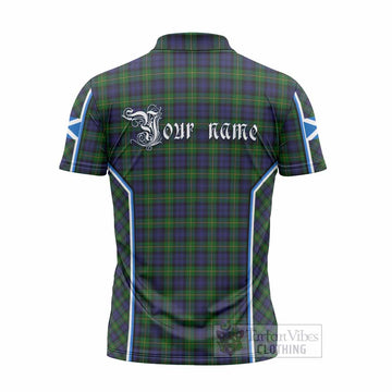 Gordon Tartan Crest Zipper Polo Shirt Scotland Coat of Arm Flag Style - Tartan Vibes Clothing