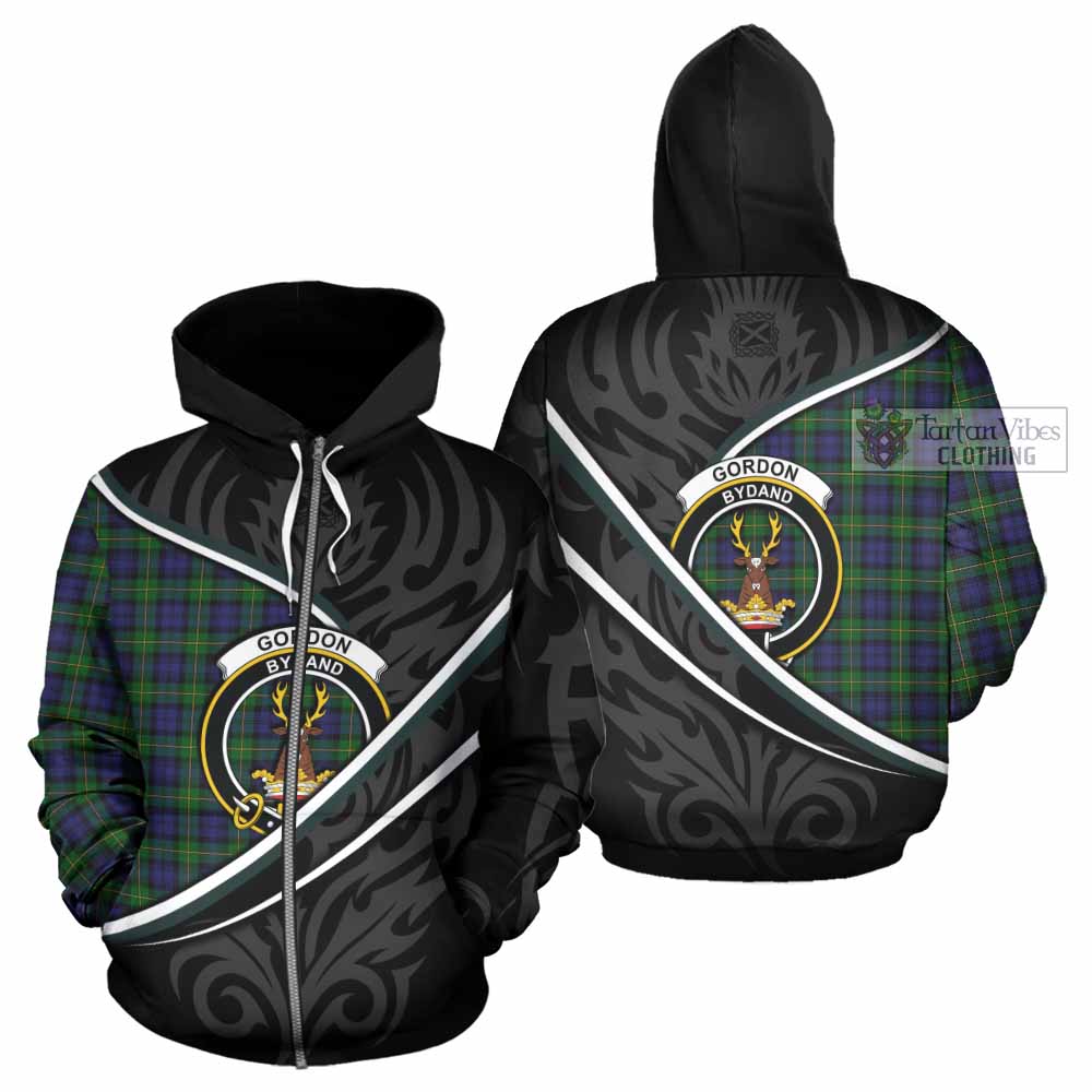 Gordon Tartan Family Crest Hoodie Celtic Scottish Thistle Floral - Tartan Vibes Clothing