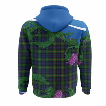 Gordon Tartan Family Crest Hoodie Thistle in Minimalism