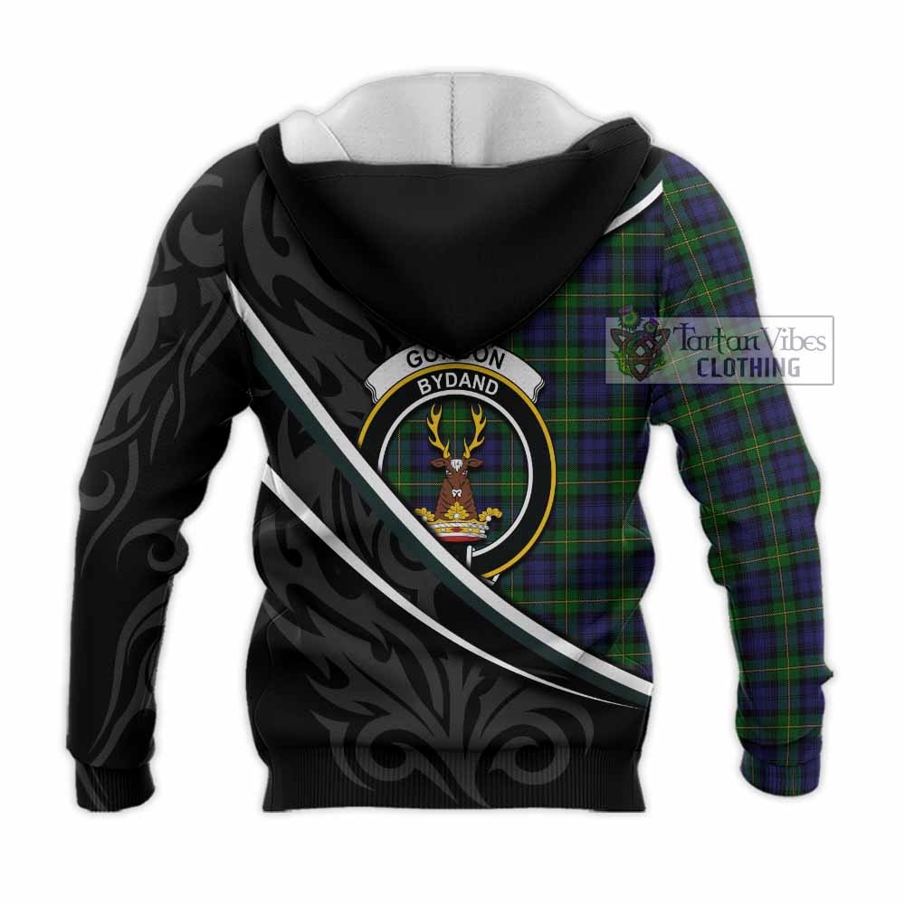 Gordon Tartan Family Crest Knitted Hoodie Celtic Scottish Thistle Floral - Tartan Vibes Clothing