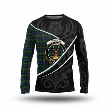 Gordon Tartan Family Crest Long Sleeve T-Shirt Celtic Scottish Thistle Floral - Tartan Vibes Clothing