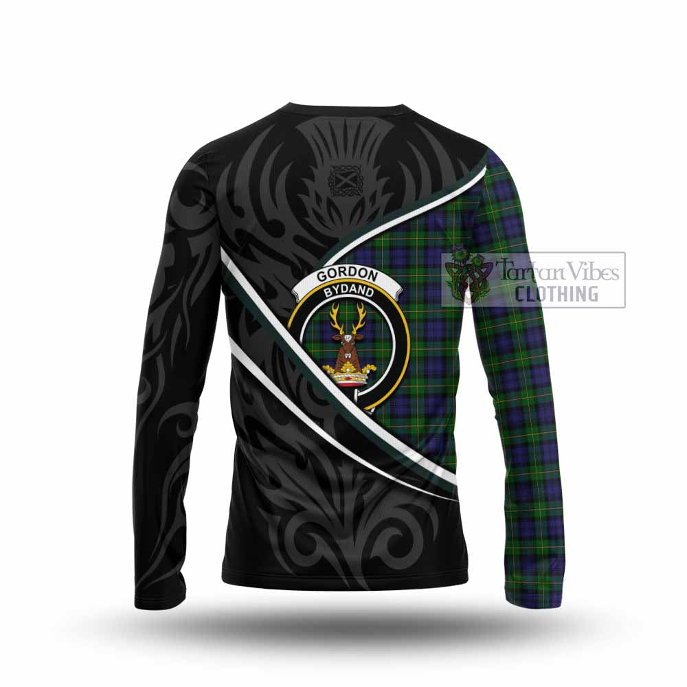Gordon Tartan Family Crest Long Sleeve T-Shirt Celtic Scottish Thistle Floral - Tartan Vibes Clothing