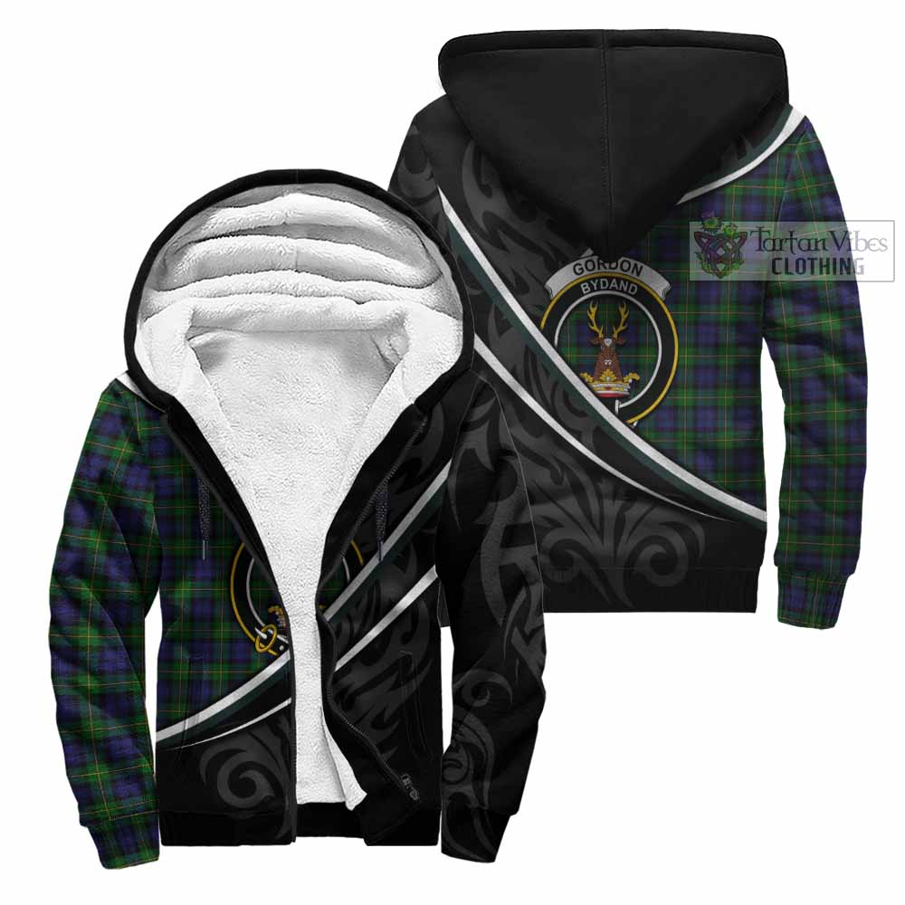 Gordon Tartan Family Crest Sherpa Hoodie Celtic Scottish Thistle Floral - Tartan Vibes Clothing