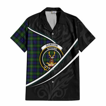 Gordon Tartan Family Crest Hawaiian Shirt Celtic Scottish Thistle Floral
