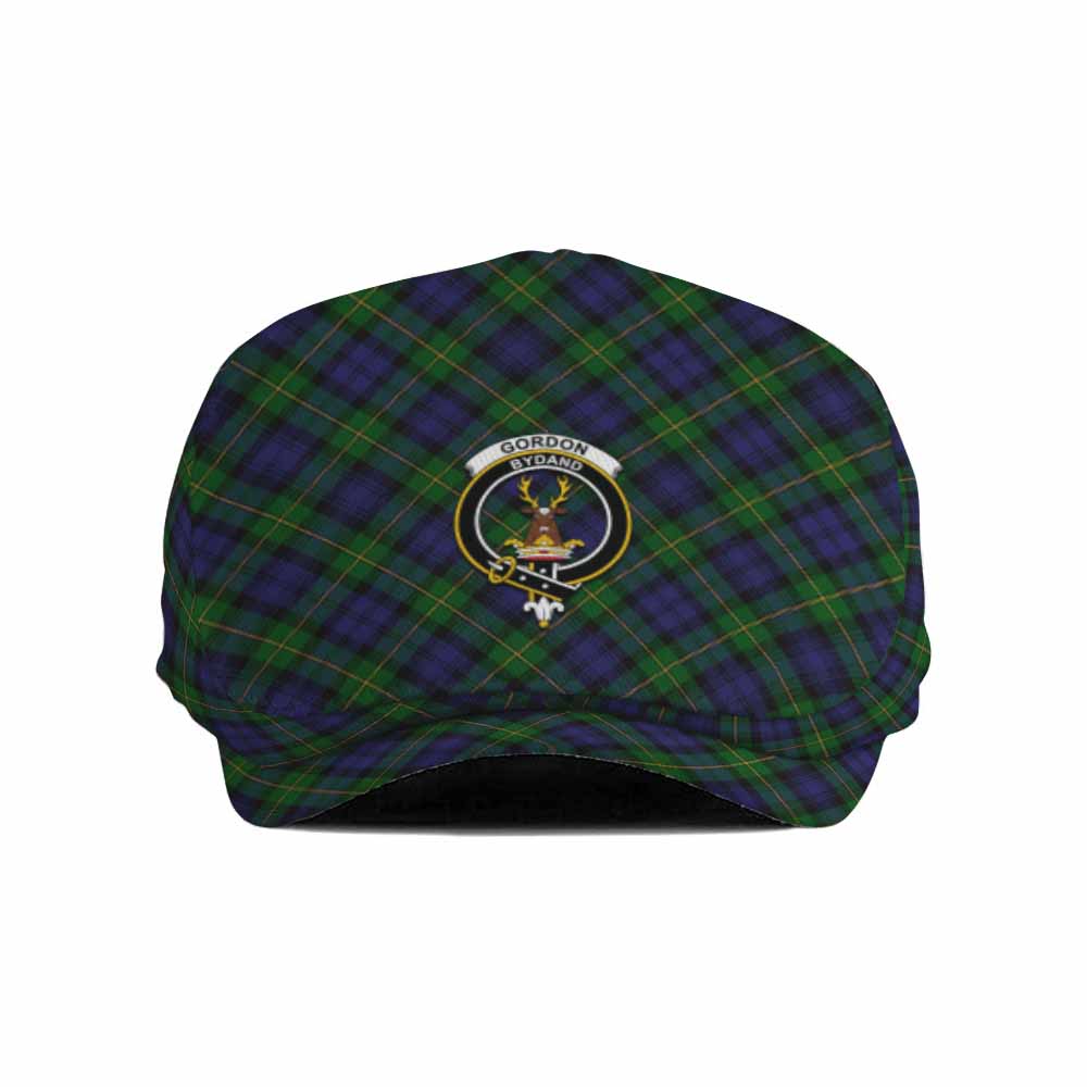 Gordon Tartan Flat Cap, Jeff Cap Cross Style with Family Crest - Tartan Vibes Clothing