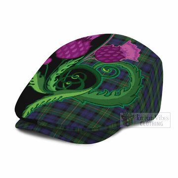 Gordon Tartan Flat Cap, Jeff Cap Traditional Scottish Thistle