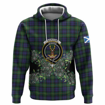 Gordon Tartan Hoodie Thistle Scottish Spirit
