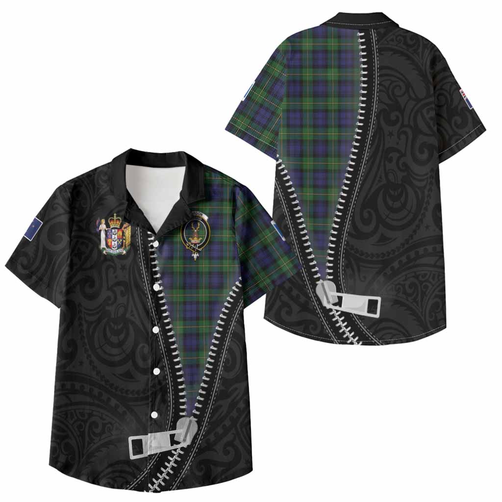 Gordon Tartan Kid Hawaiian Shirt New Zealand Pattern Unique Zipper Stylized