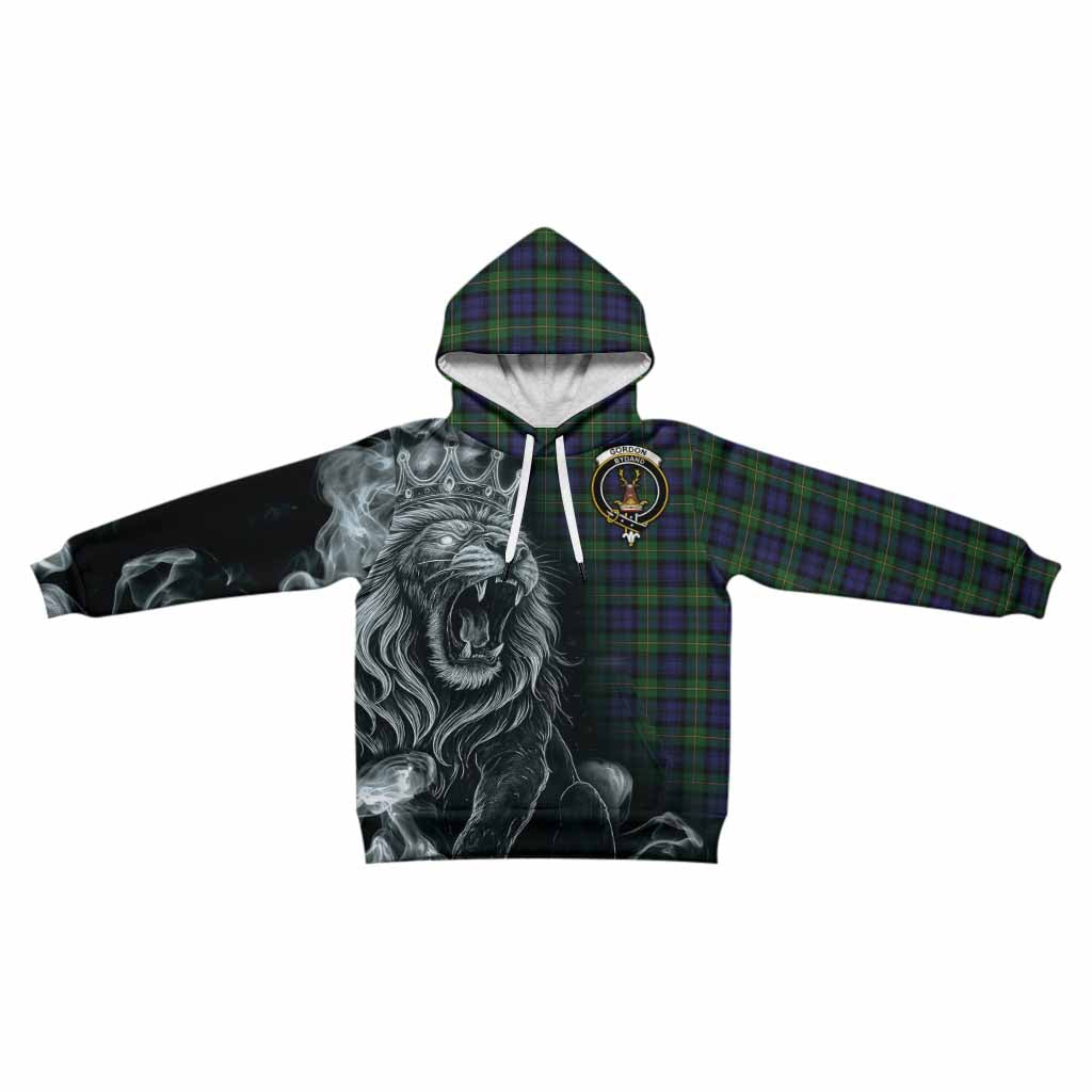Gordon Tartan Kid Hoodie Roaring Lion Heritage