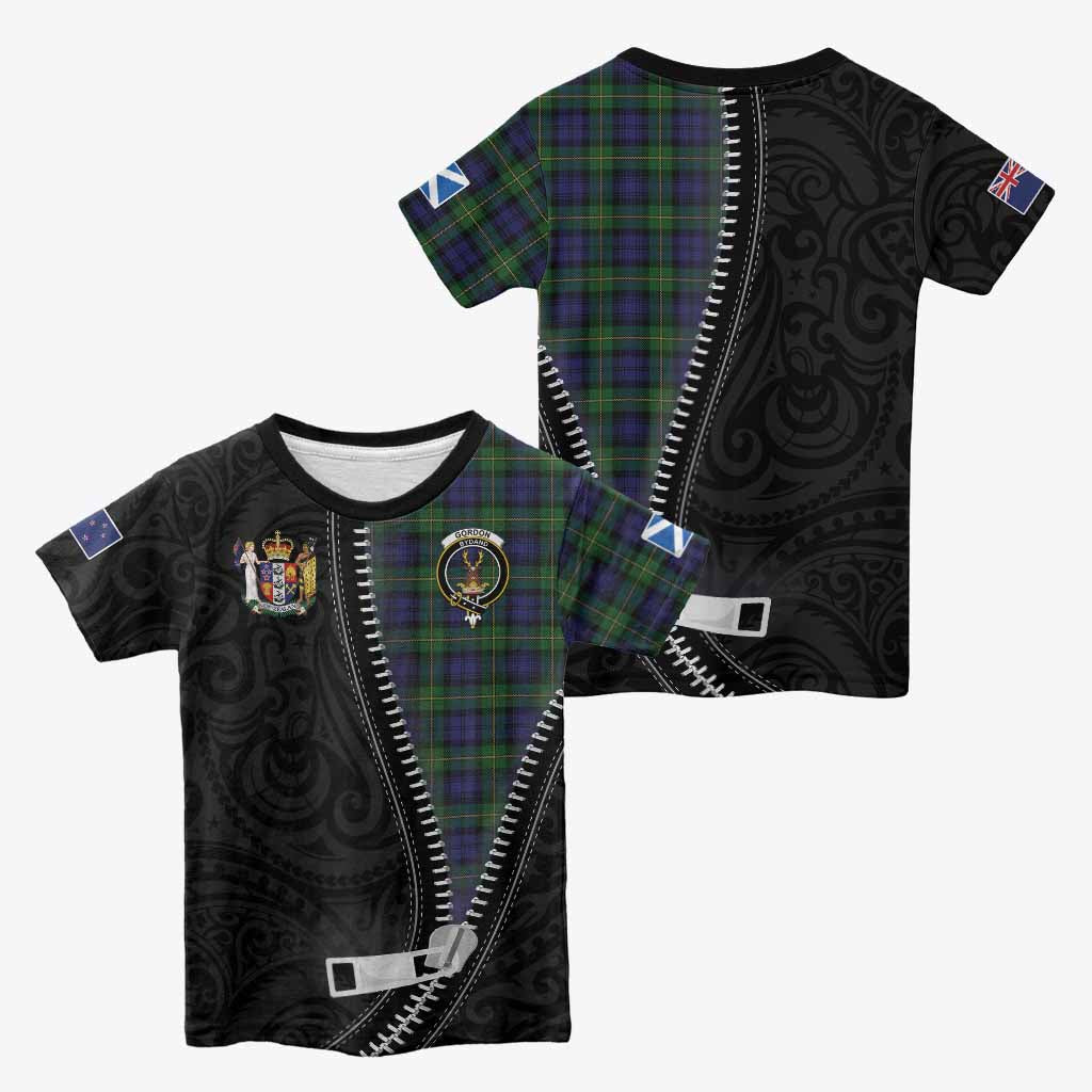 Gordon Tartan Kid T-shirt New Zealand Pattern Unique Zipper Stylized