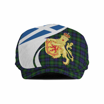 Gordon Tartan Lion Rampant Flat Cap, Jeff Cap Classic Scottish Style