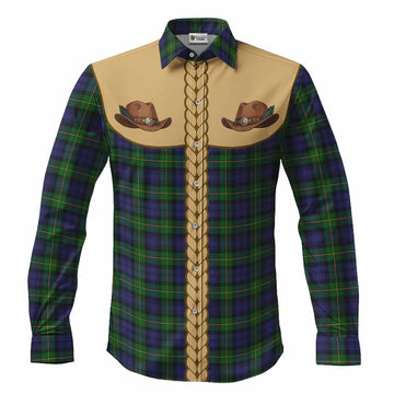 Gordon Tartan Long Sleeve Button Shirts Wee Coo Cowboy Cute Style