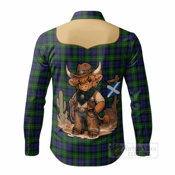 Gordon Tartan Long Sleeve Button Shirts Wee Coo Cowboy Cute Style