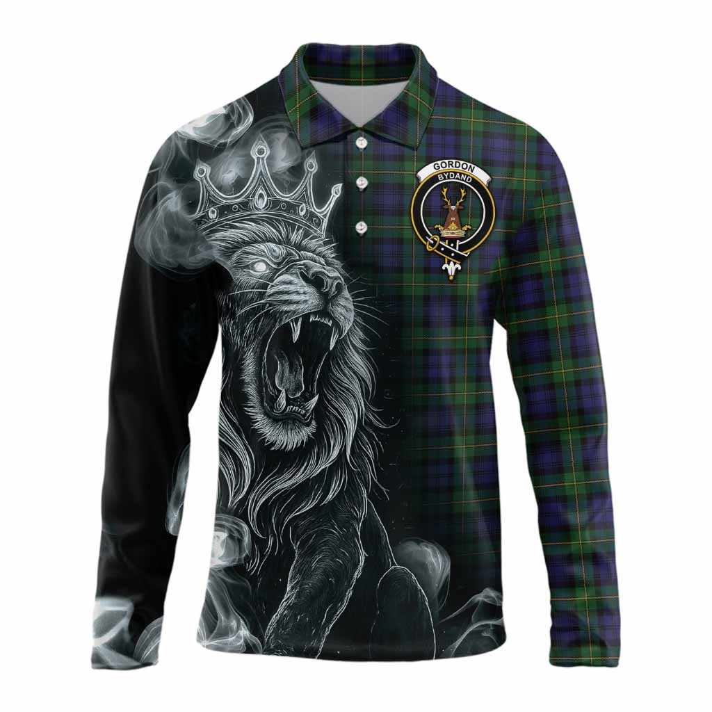 Gordon Tartan Long Sleeve Polo Shirt Roaring Lion Heritage