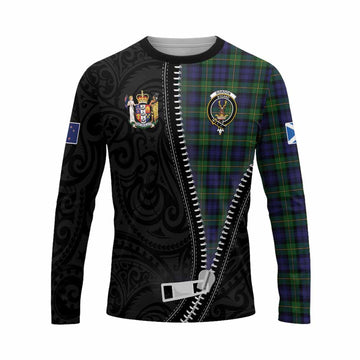 Gordon Tartan Long Sleeve T-Shirt New Zealand Pattern Unique Zipper Stylized
