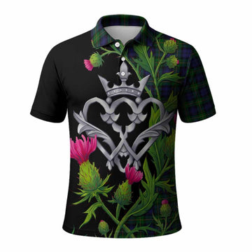 Gordon Tartan Luckenbooth Polo Shirt Silver Heart Crown Thistle Floral Kid - Tartan Vibes Clothing