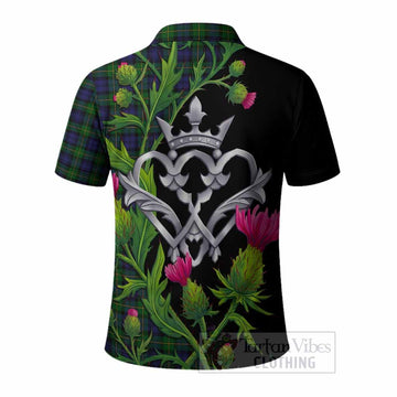Gordon Tartan Luckenbooth Polo Shirt Silver Heart Crown Thistle Floral - Tartan Vibes Clothing