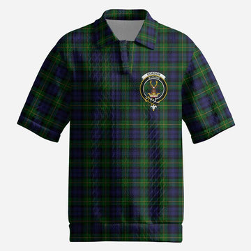 Gordon Tartan Men’s Polo Sweater Top with Family Crest