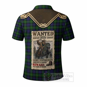 Gordon Tartan Polo Shirt Bigfoot Riding The Kelpie Monster