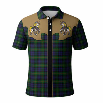 Gordon Tartan Polo Shirt Rodeo Unicorn Retro Style