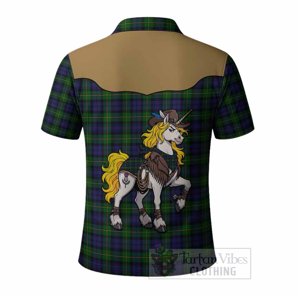 Gordon Tartan Polo Shirt Rodeo Unicorn Retro Style