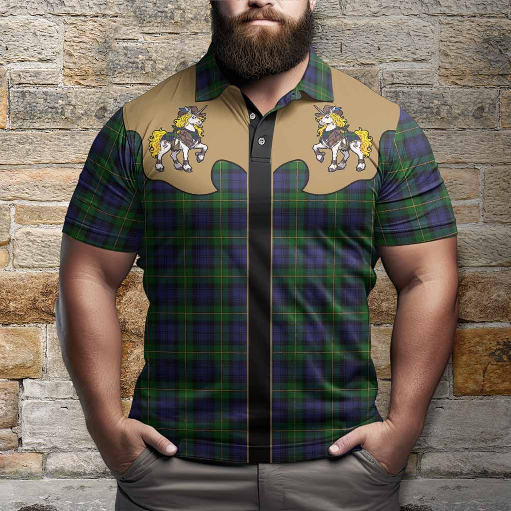 Gordon Tartan Polo Shirt Rodeo Unicorn Retro Style