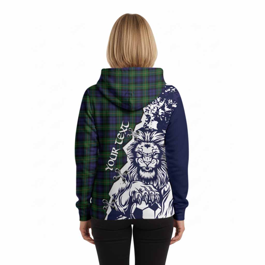 Gordon Tartan Scottish Hoodie Angry Lion With Soccer Ball Style