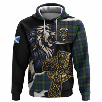 Gordon Tartan Scottish Hoodie Lion Celtic Heritage