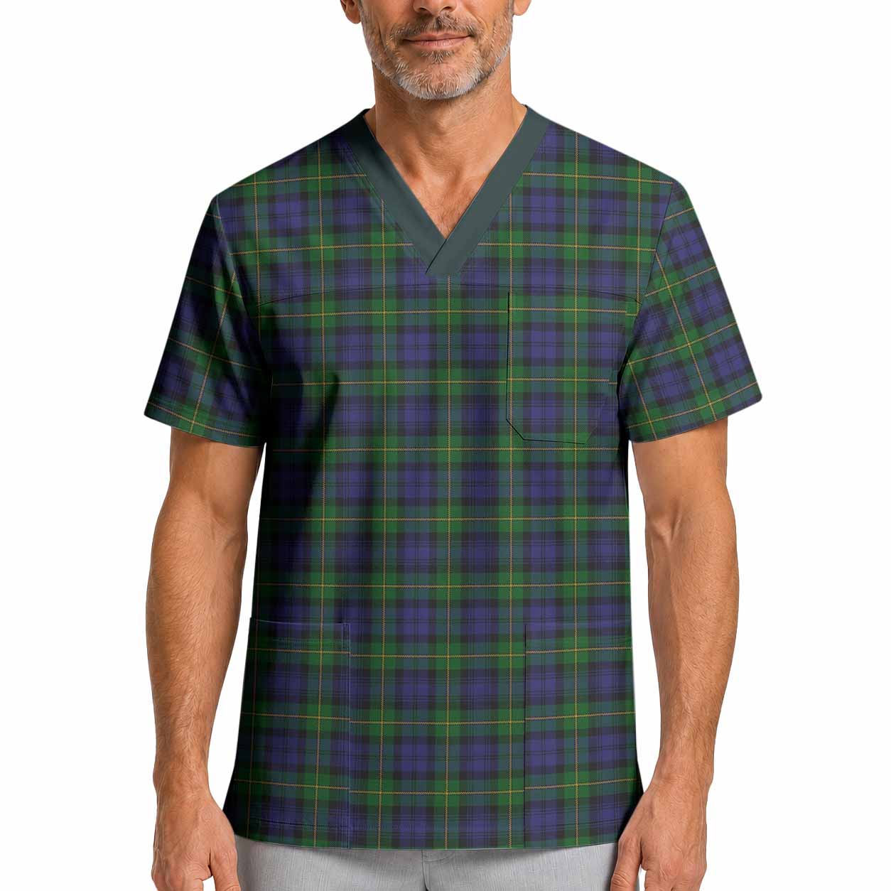 Gordon Tartan Scrub Top XL - Tartan Vibes Clothing