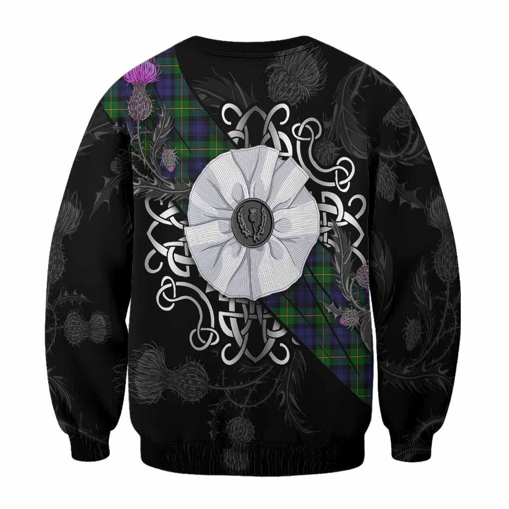Gordon Tartan Sweatshirt Jacobite White Rose - Tartan Vibes Clothing