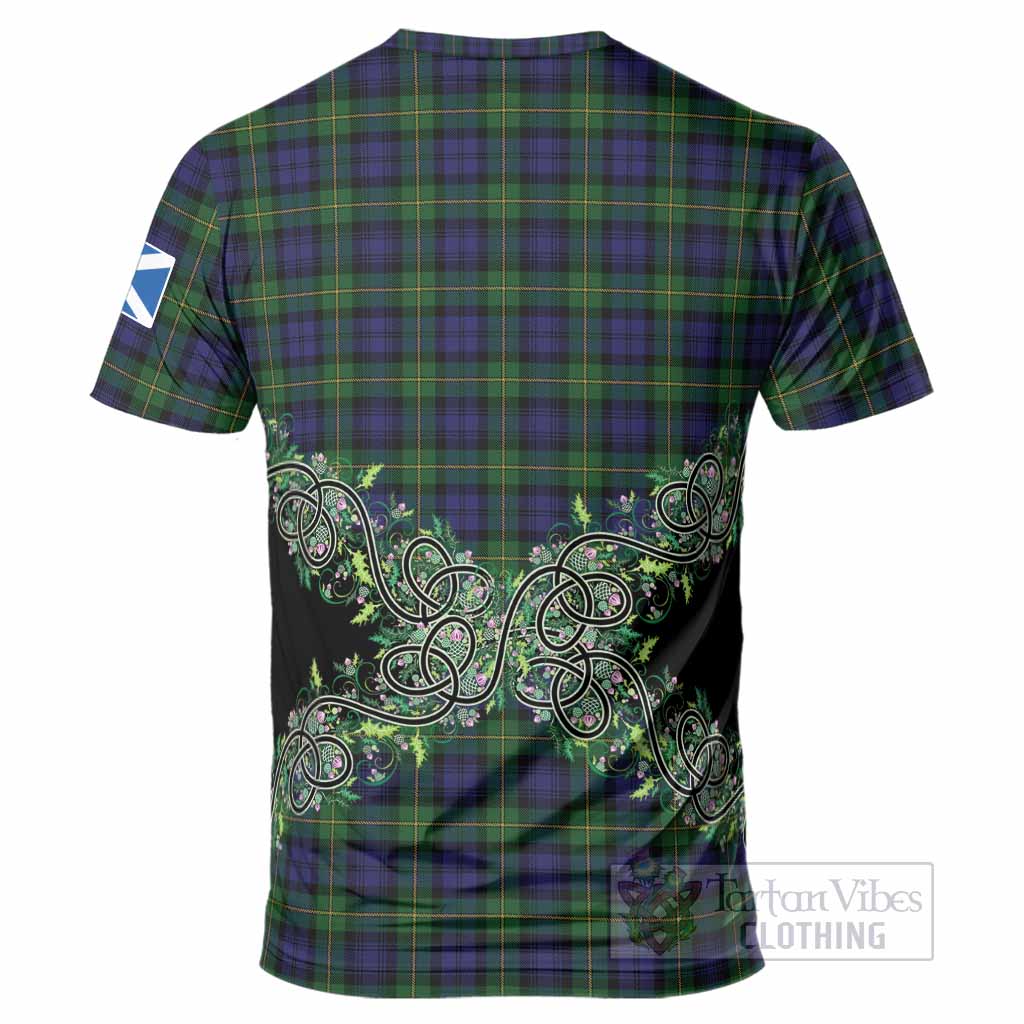 Gordon Tartan T-Shirt Thistle Scottish Spirit