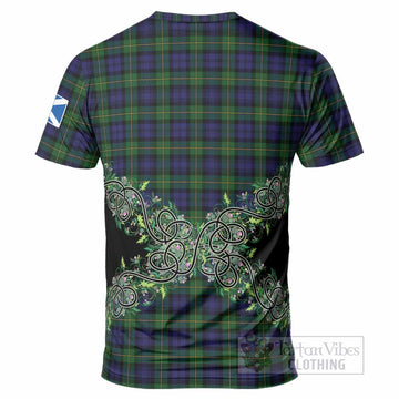 Gordon Tartan T-Shirt Thistle Scottish Spirit