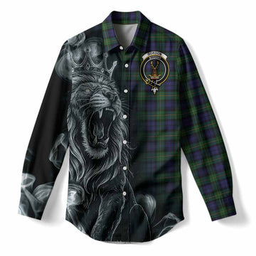 Gordon Tartan Women Casual Shirt Roaring Lion Heritage