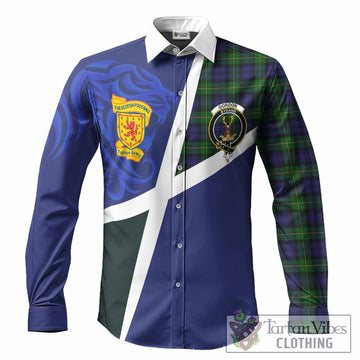 Gordon The Scottish Football Crest Long Sleeve Button Shirts Lion-Tartan Army