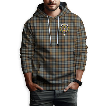 Gordon Weathered Tartan Hoodie with Family Crest