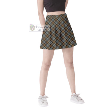 Gordon Weathered Tartan Women's Plated Mini Skirt