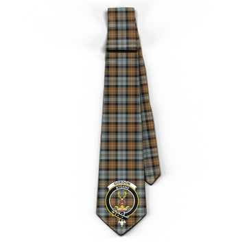 Gordon Weathered Tartan Classic Necktie with Family Crest