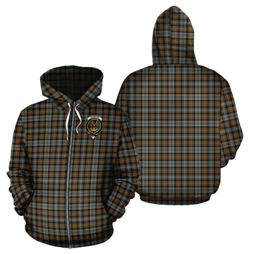 Gordon Weathered Tartan Hoodie with Family Crest