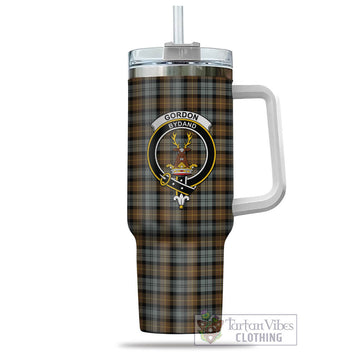 Gordon Weathered Tartan and Family Crest Tumbler with Handle