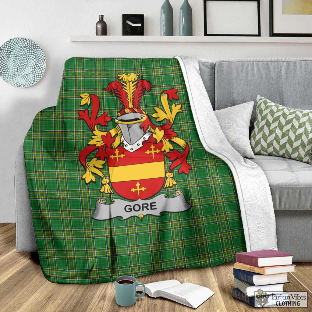 Gore Irish Clan Tartan Blanket with Coat of Arms - Tartan Vibes Clothing