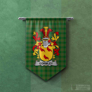 Gormley Irish Clan Tartan Gonfalon, Tartan Banner with Coat of Arms