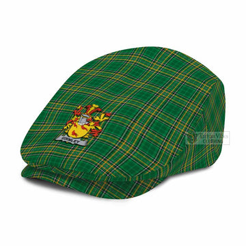 Gormley Irish Clan Tartan Jeff Cap, Tartan Flat Cap with Coat of Arm