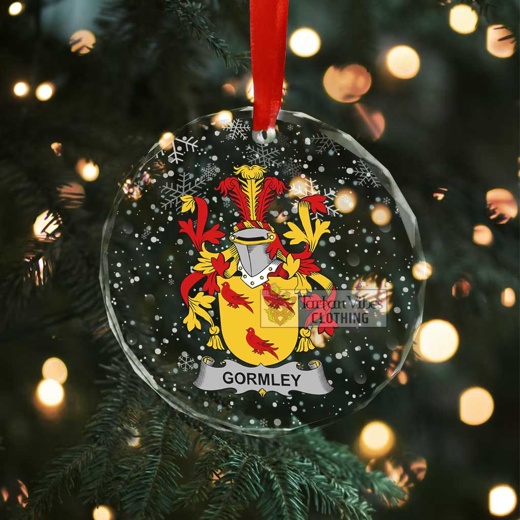 Tartan Vibes Clothing Gormley Irish Clan Christmas Glass Ornament with Coat of Arms