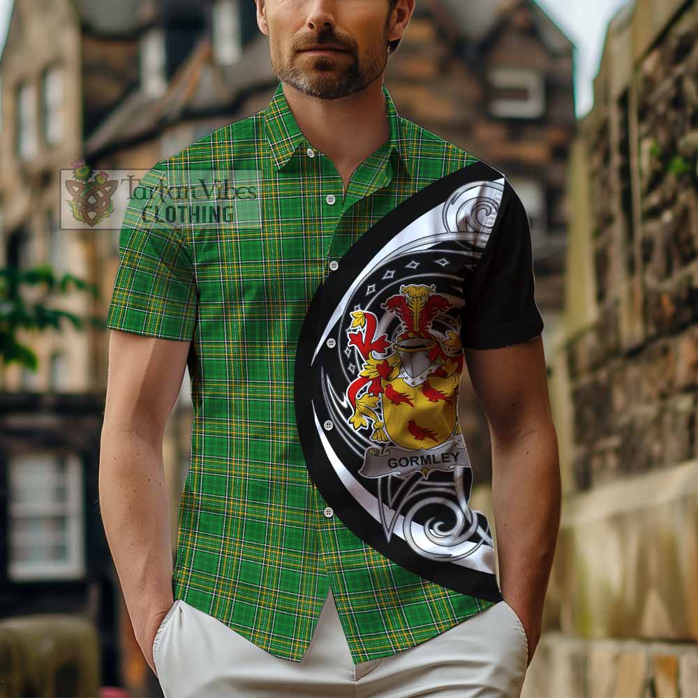 Tartan Vibes Clothing Gormley Irish Clan Short Sleeve Button Shirt Celtic Circle Style