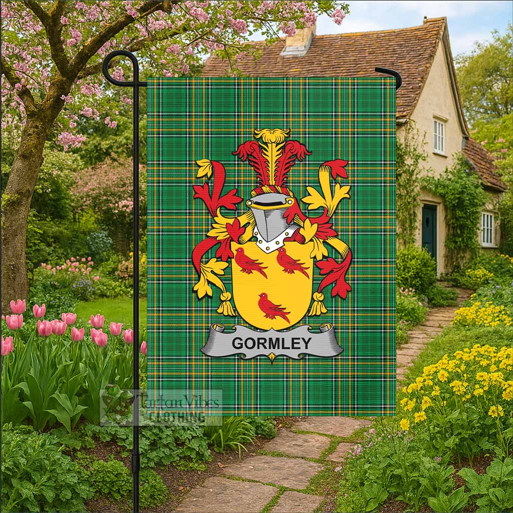 Gormley Irish Clan Tartan Flag with Coat of Arms