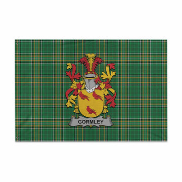 Gormley Irish Clan Tartan House Flag with Coat of Arms
