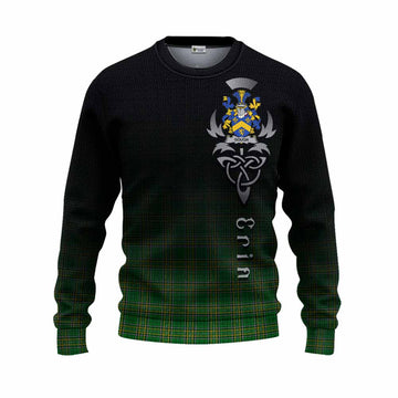 Tartan Vibes Clothing Gough Irish Clan Knitted Sweater with Coat of Arms Erin Go Bragh Celtic Inspired