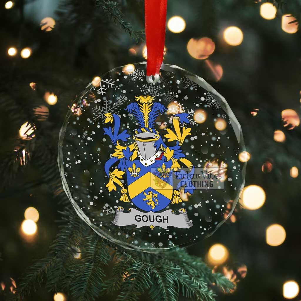 Gough Irish Clan Christmas Glass Ornament with Coat of Arms - 2D-tartanvibesclothing